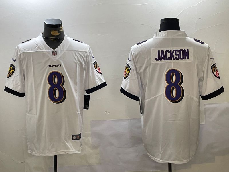 Men Baltimore Ravens #8 Jackson White 2024 Nike Vapor Limited NFL Jersey style 1